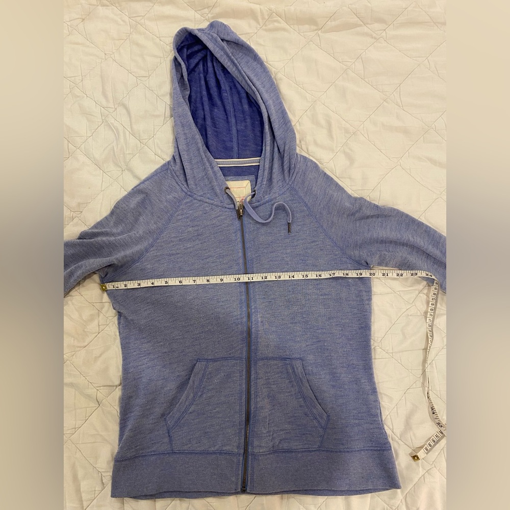 Garage Blue Zip-Up Hoodie Women’s L – Lightweight Fall Jacket - Picture 5 of 7